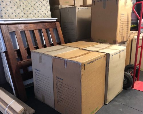 Moving Boxes Piled Together